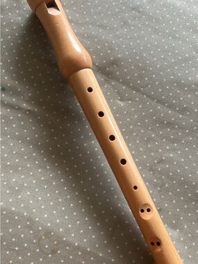 Source Unknown Natural Wood Recorder in Light Brown